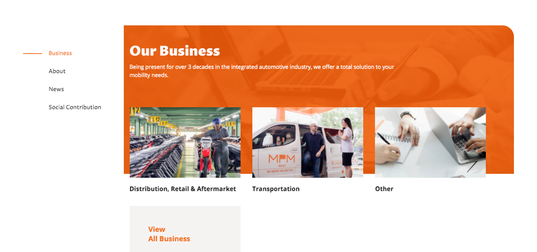 Redesigning MPM Group website for a more charming company profile